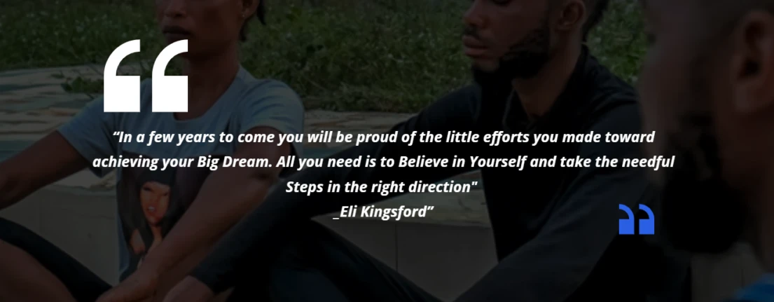 Inspirational Quote by Eli Kingsford to young Talents