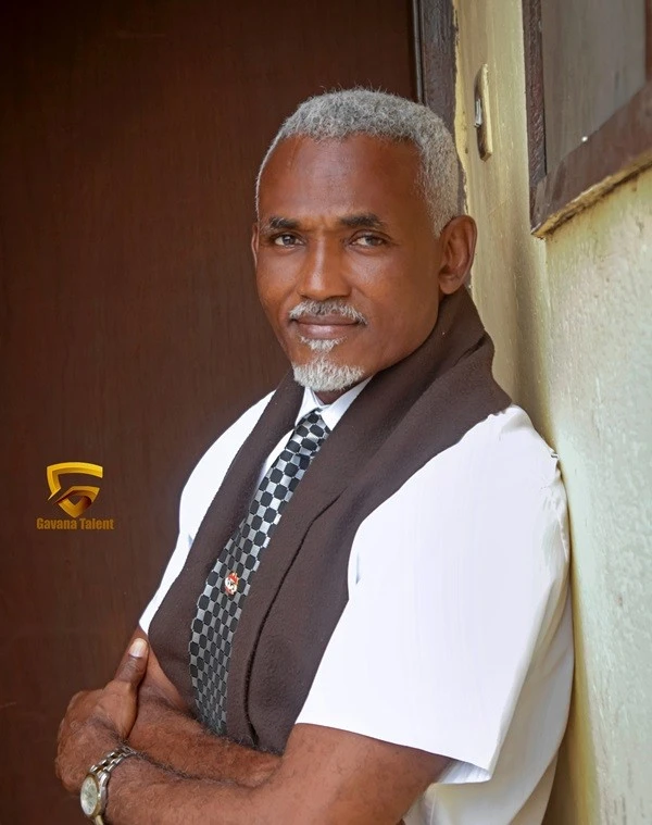 Senior Ghanaian model smiling in a portrait