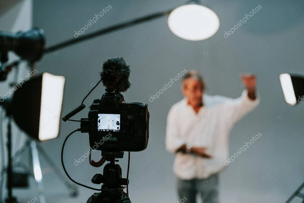 Actor in a spotlight during an audition